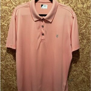 Izod Golf Men’s Orange/White Striped polo Short‎ Sleeve Size XL